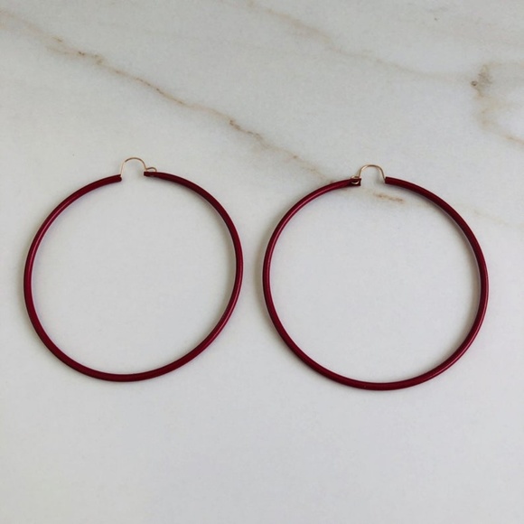Vintage Red Skinny Hoops - Picture 2 of 2